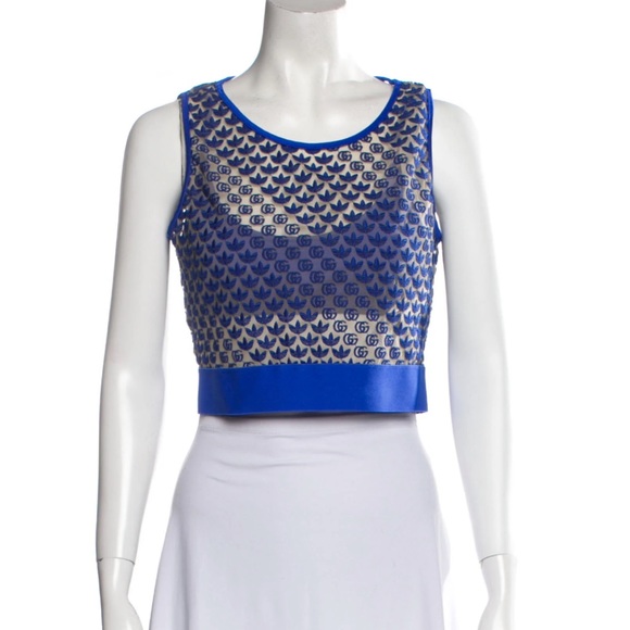 New💕Gucci Adidas Tulle crop top 💕 - Picture 2 of 7